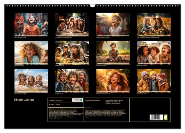 Produktbild: Kinder Lachen (Wandkalender 2026 DIN A2 quer), CALVENDO Monatskalender
