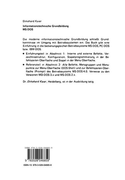 Produktbild: Informationstechnische Grundbildung MS-DOS