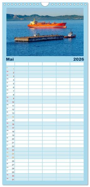 Produktbild: Familienplaner 2026 - Hochseeschiffe mit 5 Spalten (Wandkalender, 21 x 45 cm) CALVENDO