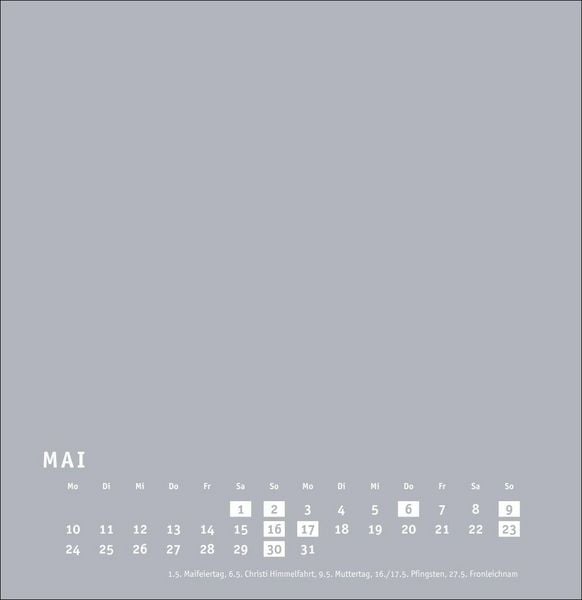 Produktbild: Premium-Bastelkalender silbergrau gro&szlig; 2027
