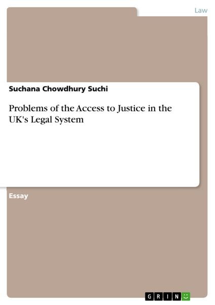 Produktbild: Problems of the Access to Justice in the UK's Legal System