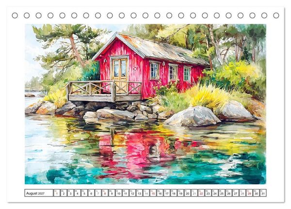 Produktbild: Norwegen. K&uuml;nstlerische Aquarelle aus dem hohen Norden (Tischkalender 2027 DIN A5 quer), CALVENDO Monatskalender