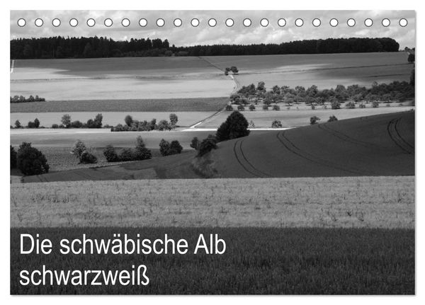 Schwäbische Alb schwarzweiß (Tischkalender 2024 DIN A5 quer), CALVENDO Monatskalender