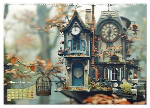 Produktbild: Miniaturwelt Faszinierend winzige H&auml;user im Steampunk-Stil (Wandkalender 2026 DIN A2 quer), CALVENDO Monatskalender