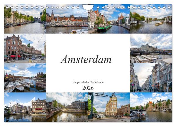 Amsterdam - Hauptstadt der Niederlande (Wandkalender 2026 DIN A4 quer), CALVENDO Monatskalender