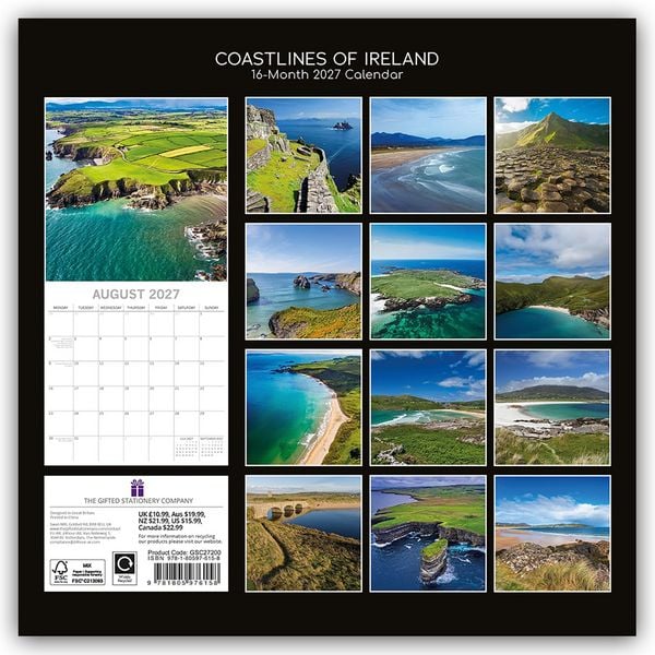 Produktbild: Coastlines of Ireland &ndash; Irlands K&uuml;sten 2027 &ndash; 16-Monatskalender