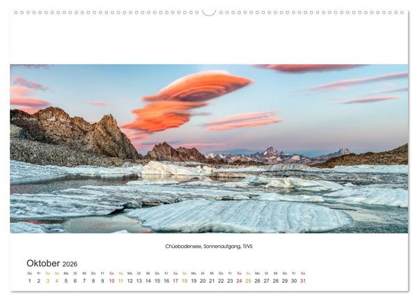 Produktbild: Bergseen Schweiz von Urs M&uuml;hlich (Wandkalender 2026 DIN A2 quer), CALVENDO Monatskalender