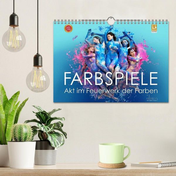 Produktbild: FARBSPIELE - Akt im Feuerwerk der Farben (Wandkalender 2027 DIN A4 quer), CALVENDO Monatskalender