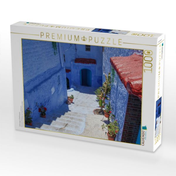 Produktbild: CALVENDO Puzzle Unterwegs in Chefchaouen | 1000 Teile Lege-Gr&ouml;&szlig;e 64x48cm Foto-Puzzle f&uuml;r gl&uuml;ckliche Stunden