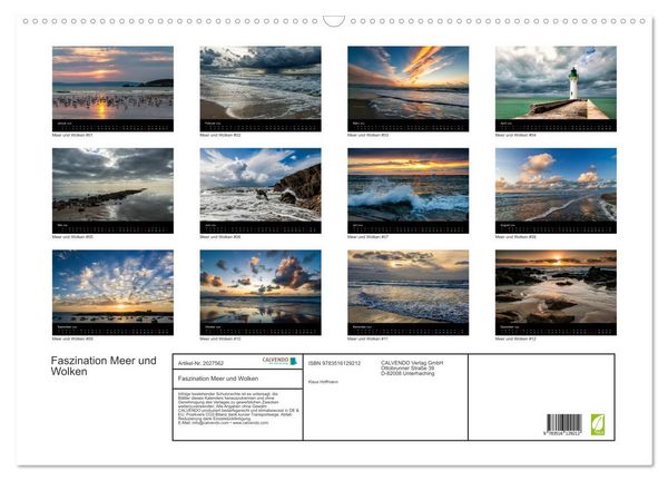 Produktbild: Faszination Meer und Wolken (Wandkalender 2026 DIN A2 quer), CALVENDO Monatskalender