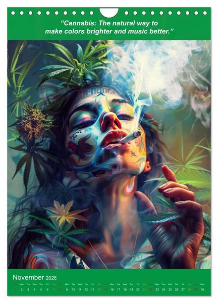 Produktbild: The funniest cannabis pictures and slogans (Wall Calendar 2026 DIN A4 portrait), CALVENDO 12 Month Wall Calendar