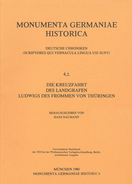 Produktbild: Die Kreuzfahrt des Landgrafen Ludwigs des Frommen von Th&uuml;ringen