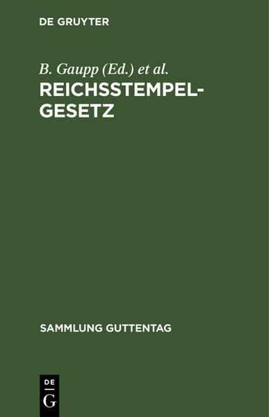 Produktbild: Reichsstempelgesetz