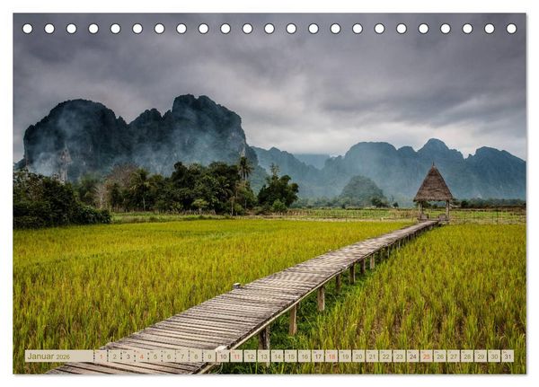 Produktbild: Laos - eine Bildreise (Tischkalender 2026 DIN A5 quer), CALVENDO Monatskalender