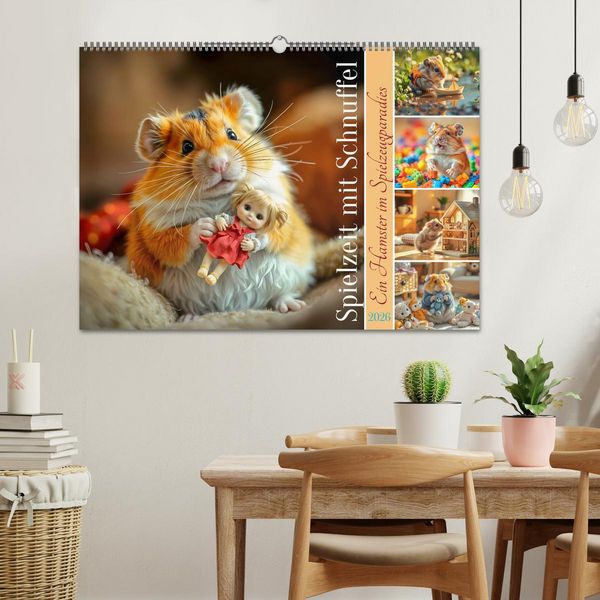 Produktbild: Spielzeit mit Schnuffel - Ein Hamster im Spielzeugparadies (Wandkalender 2026 DIN A2 quer), CALVENDO Monatskalender