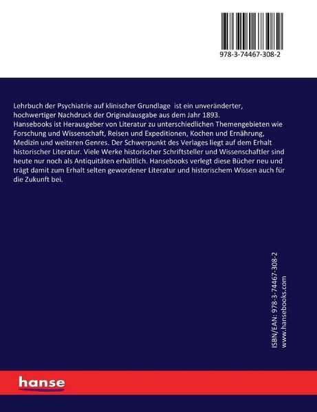 Produktbild: Lehrbuch der Psychiatrie auf klinischer Grundlage