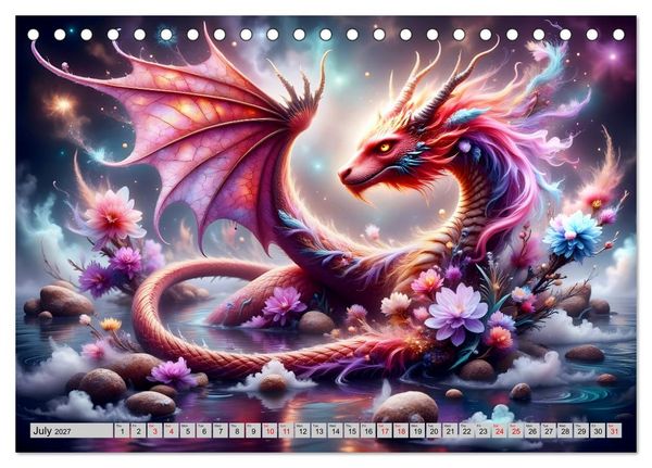 Produktbild: Lotus blossom dragons (Desk Calendar 2027 DIN A5 landscape), CALVENDO 12 Month DeskCalendar