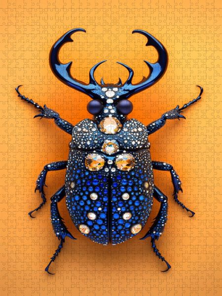 Produktbild: CALVENDO Puzzle K&auml;fer-Saphir - Edelstein Insekt | 1000 Teile Lege-Gr&ouml;&szlig;e 64x48cm Foto-Puzzle f&uuml;r gl&uuml;ckliche Stunden