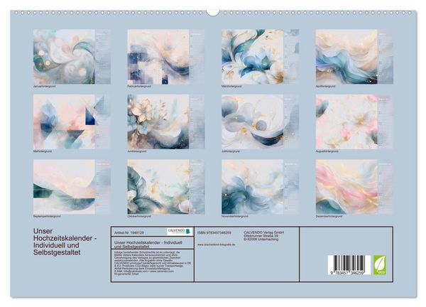 Produktbild: Unser Hochzeitskalender - Individuell und Selbstgestaltet (hochwertiger Premium Wandkalender 2026 DIN A2 quer), Kunstdruck in Hochglanz