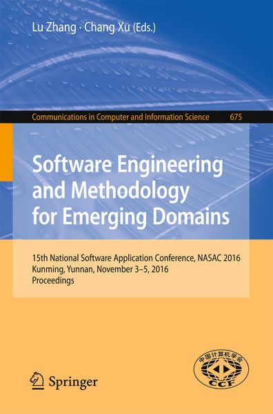 Produktbild: Software Engineering and Methodology for Emerging Domains