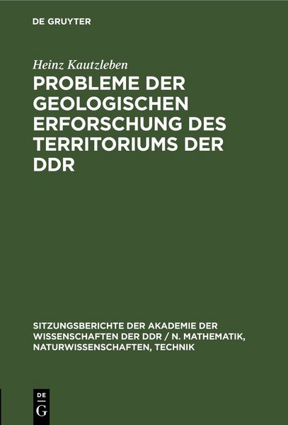 Produktbild: Probleme der geologischen Erforschung des Territoriums der DDR