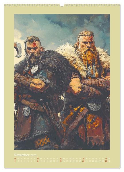 Produktbild: Wikinger Comics. Nordische Fantasy-Helden (hochwertiger Premium Wandkalender 2026 DIN A2 hoch), Kunstdruck in Hochglanz