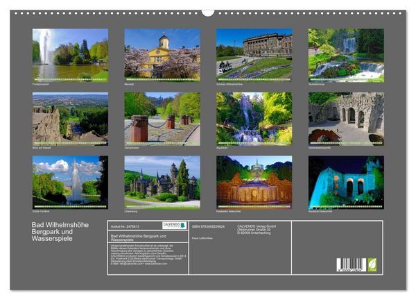 Produktbild: Bad Wilhelmsh&ouml;he Bergpark und Wasserspiele (Wandkalender 2027 DIN A2 quer), CALVENDO Monatskalender