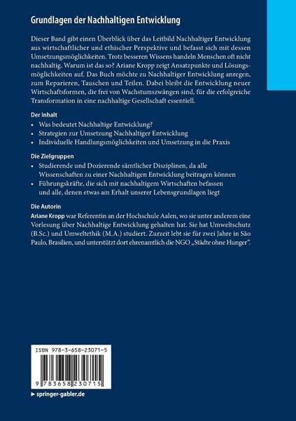 Produktbild: Grundlagen der Nachhaltigen Entwicklung