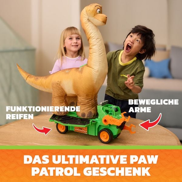 Produktbild: PAW Patrol: Der Dino Film, Rockys Megasaurus Transport-Fahrzeug, per Knopfdruck aufblasbarer Dino