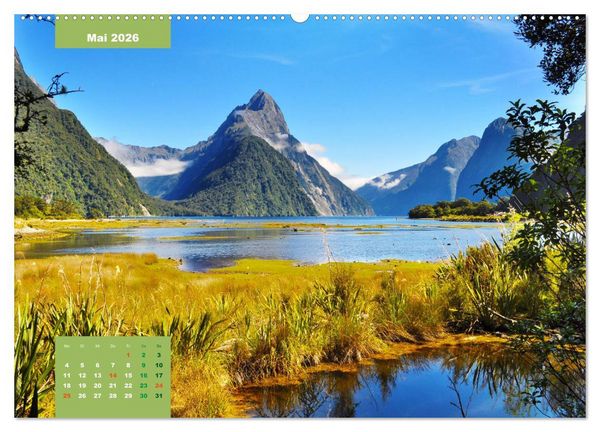 Produktbild: Erlebe mit mir das Naturwunder Neuseeland die S&uuml;dinsel (hochwertiger Premium Wandkalender 2026 DIN A2 quer), Kunstdruck in Hochglanz