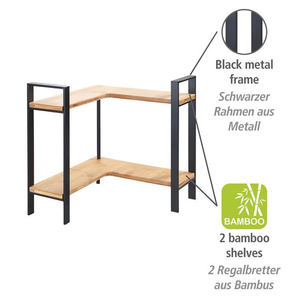 Produktbild: K&uuml;chen-Eckregal Mod. Lou, f&uuml;r mehr Stauraum auf der Arbeitsfl&auml;che