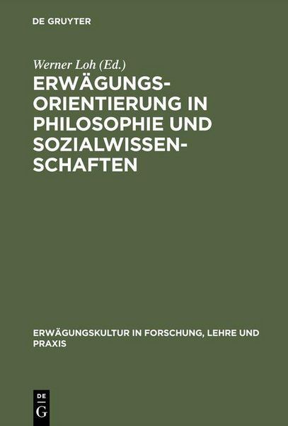 Produktbild: Erw&auml;gungsorientierung in Philosophie und Sozialwissenschaften