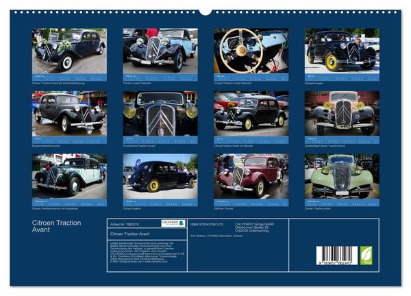 Produktbild: Citroen Traction Avant (hochwertiger Premium Wandkalender 2026 DIN A2 quer), Kunstdruck in Hochglanz
