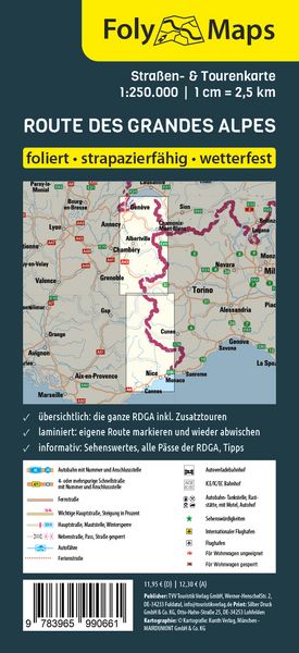 Produktbild: FolyMaps Route des Grandes Alpes Spezialkarte