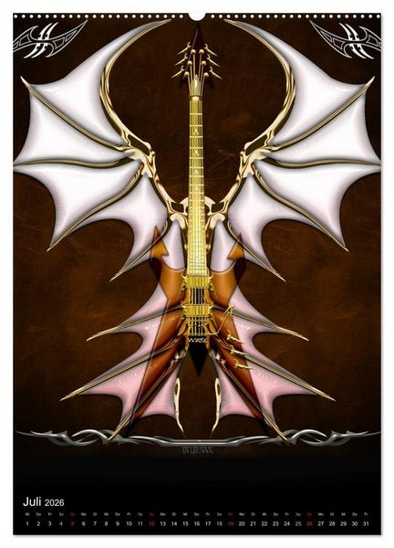 Produktbild: Heroische Gitarren (Wandkalender 2026 DIN A2 hoch), CALVENDO Monatskalender