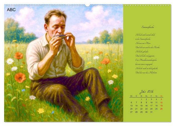 Produktbild: Gedichte. Die ber&uuml;hmtesten deutschsprachigen Verse (hochwertiger Premium Wandkalender 2026 DIN A2 quer), Kunstdruck in Hochglanz