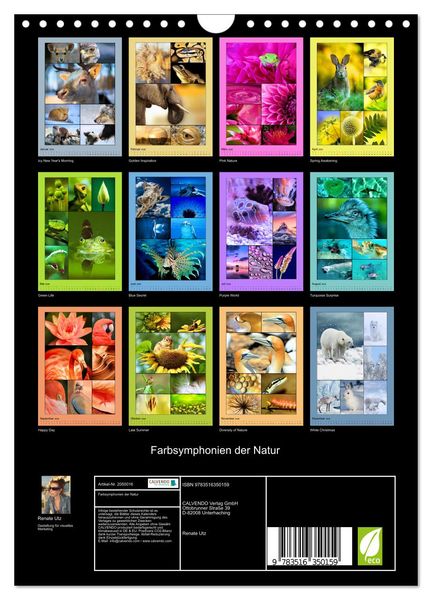 Produktbild: Farbsymphonien der Natur (Wandkalender 2026 DIN A4 hoch), CALVENDO Monatskalender