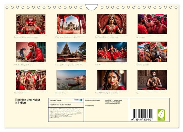 Produktbild: Tradition und Kultur in Indien (Wandkalender 2026 DIN A4 quer), CALVENDO Monatskalender