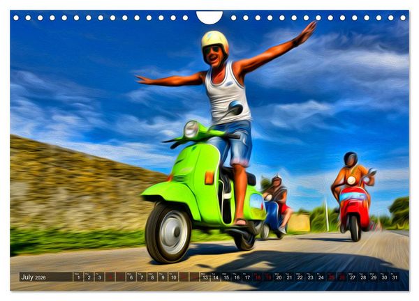Produktbild: Low-angle shots of scooters (Wall Calendar 2026 DIN A4 landscape), CALVENDO 12 Month Wall Calendar