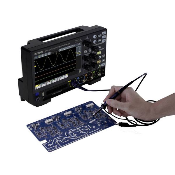 Produktbild: VOLTCRAFT DOV1254 LA Digital-Oszilloskop 125 MHz 4-Kanal 1.25 GSa/s 100 Mpts 12 Bit Digital-Speicher (DSO), Logic-Analyser 1 St.
