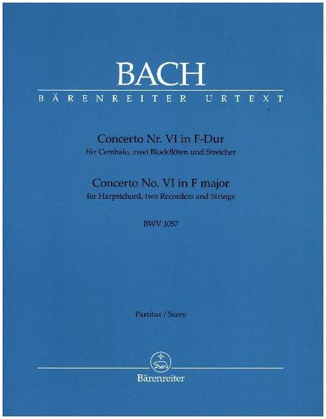 Bach, J: Concerto Nr. VI für Cembalo, zwei Blockflöten