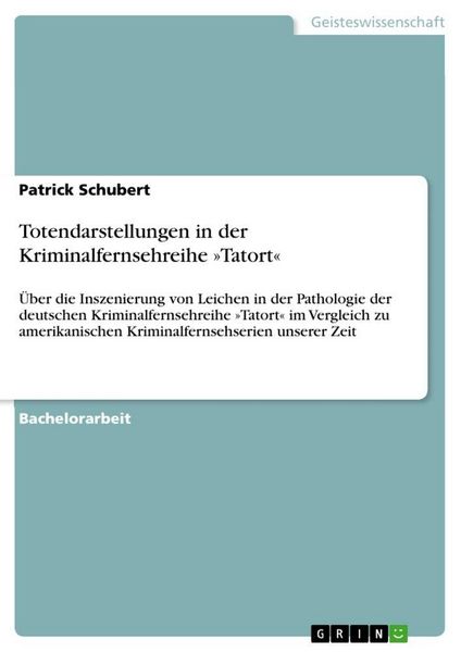 Produktbild: Totendarstellungen in der Kriminalfernsehreihe 'Tatort'