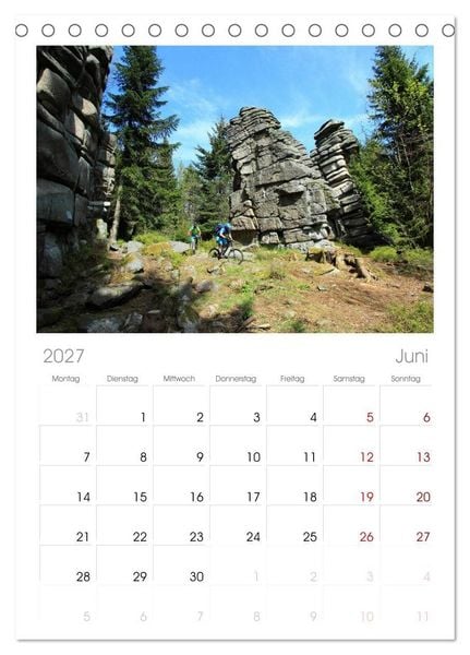 Produktbild: Tischplaner 2027 - Mountainbike Traumpfade (A5 Tischkalender zum Aufstellen) CALVENDO
