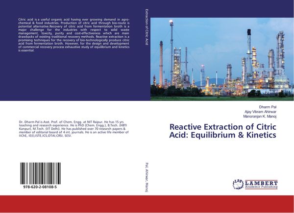 Produktbild: Reactive Extraction of Citric Acid: Equilibrium & Kinetics