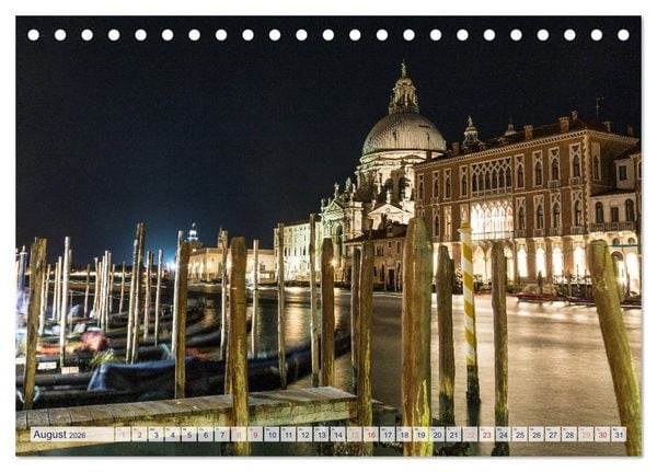 Produktbild: Stilles Venedig wenn es Nacht wird (Tischkalender 2026 DIN A5 quer), CALVENDO Monatskalender