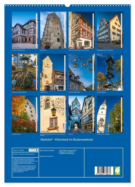 Produktbild: Markdorf - Kleinstadt im Bodenseekreis (hochwertiger Premium Wandkalender 2026 DIN A2 hoch), Kunstdruck in Hochglanz