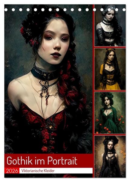 Produktbild: Gothik im Portrait - Viktorianische Kleider (Tischkalender 2026 DIN A5 hoch), CALVENDO Monatskalender