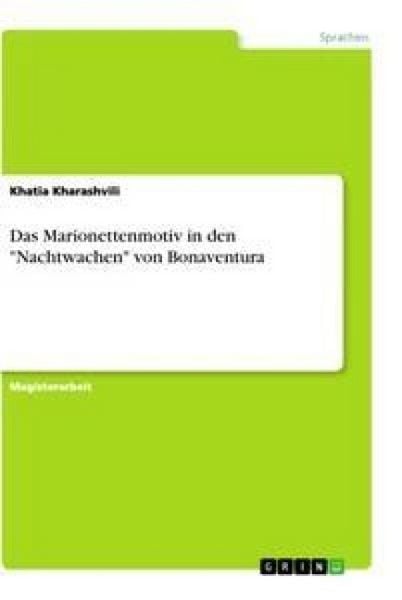 Produktbild: Das Marionettenmotiv in den "Nachtwachen" von Bonaventura