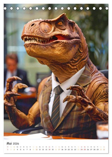 Produktbild: Tyrannosaurus Rex - Kleine Arme, gro&szlig;e Abenteuer (Tischkalender 2026 DIN A5 hoch), CALVENDO Monatskalender