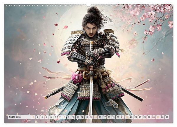 Produktbild: Die Seele des Schwertes &ndash; Samurai im Bild (hochwertiger Premium Wandkalender 2026 DIN A2 quer), Kunstdruck in Hochglanz